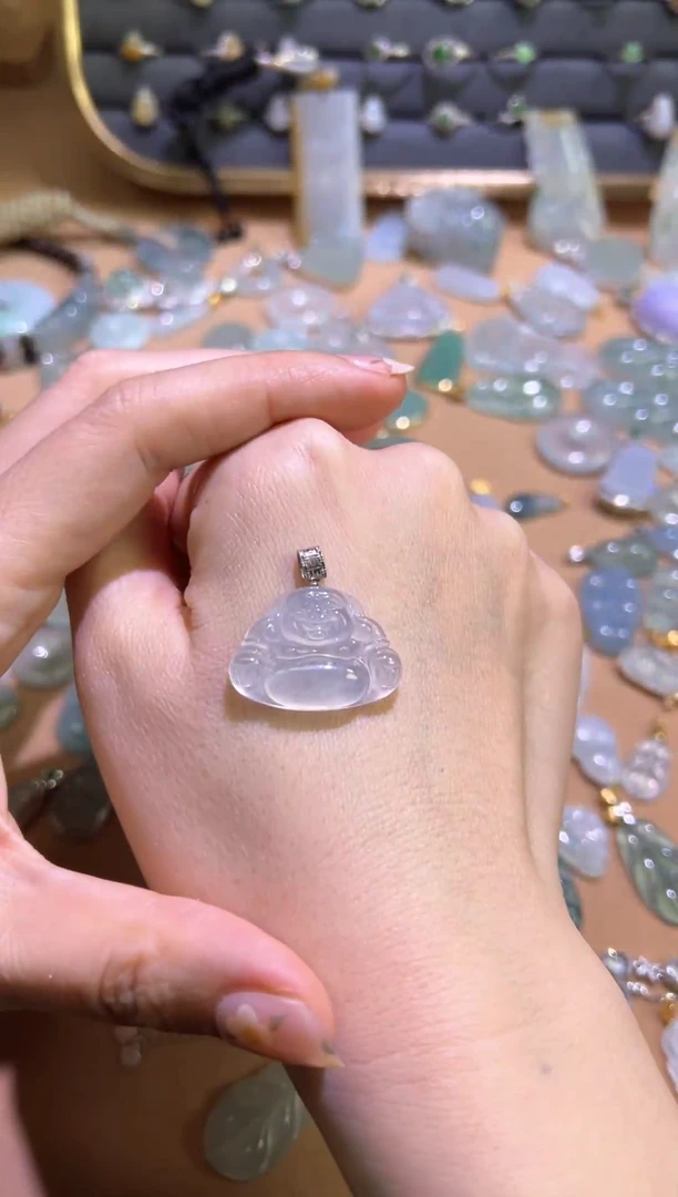 【闪购商品】翡翠颈饰18K金镶嵌佛公