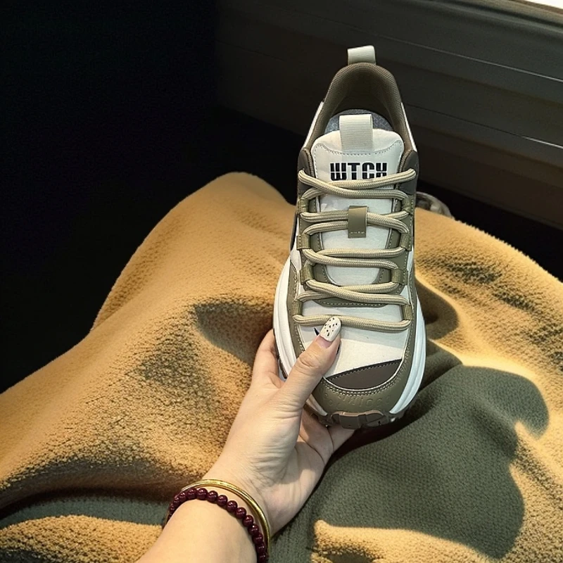 25年新款复古潮流厚底春季透气植鞣低帮时尚休闲鞋男鞋中跟厚款