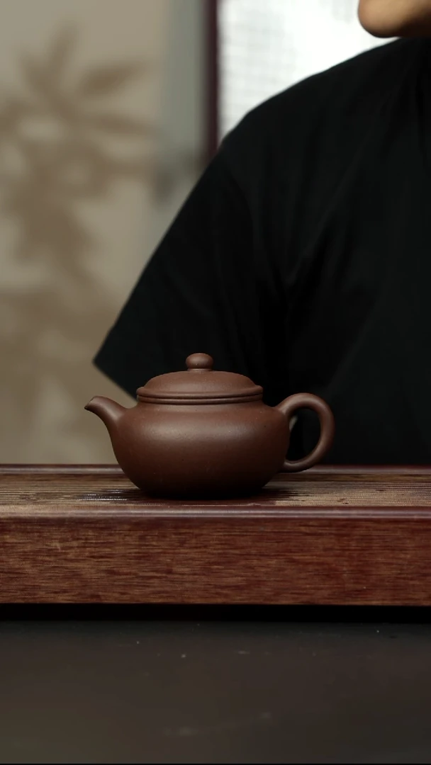 紫砂茶壶老紫泥 永福莲子
