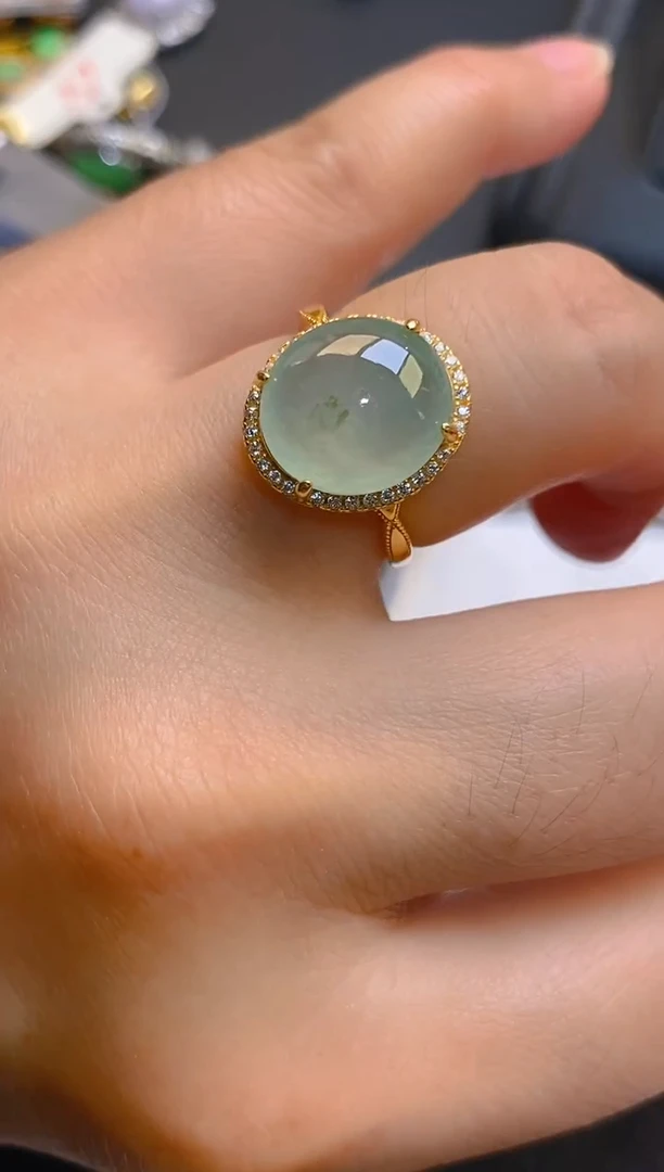 【闪购商品】翡翠耳饰银S925镶嵌天然A货翡翠1