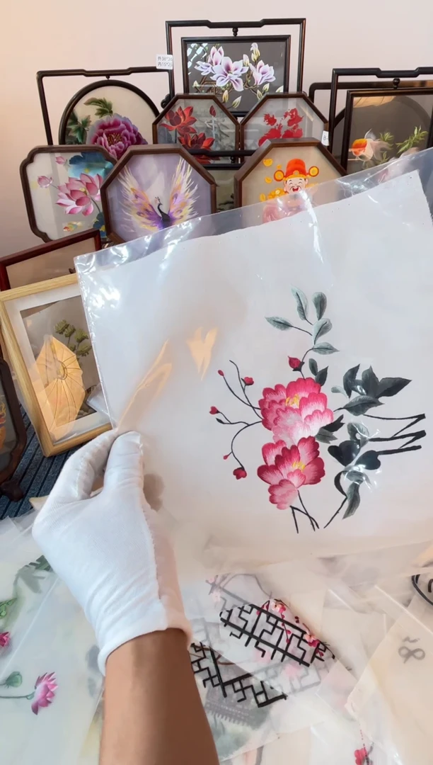 织绣纯手工苏绣双面绣绣布46