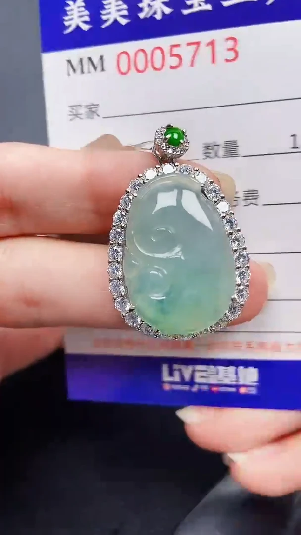 颈饰银S925镶嵌翡翠5713