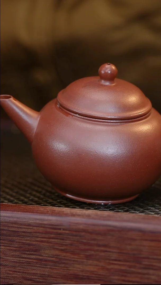 茶壶紫砂红皮龙水平