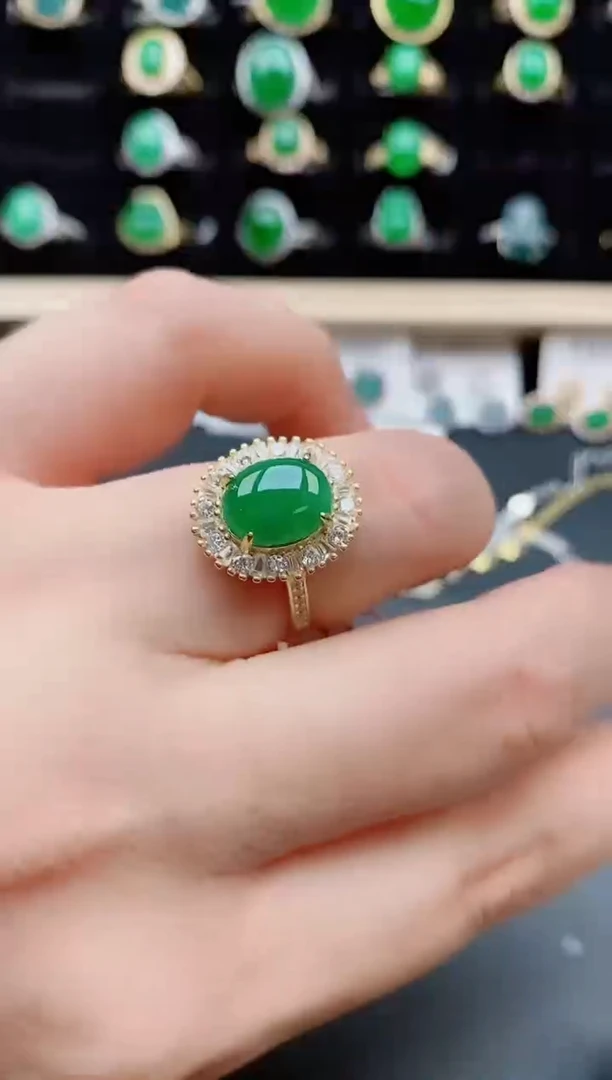 【闪购商品】翡翠戒指银S925镶嵌12121