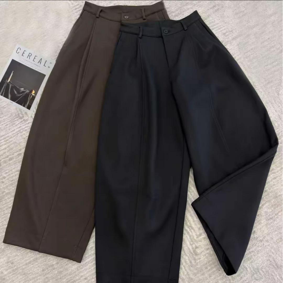 2025秋冬新品时尚百搭纯色加绒保暖气球裤休闲显瘦洋气女士裤8240