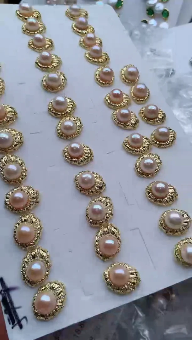 合金耳饰淡水珍珠多样性发其一，非无暇