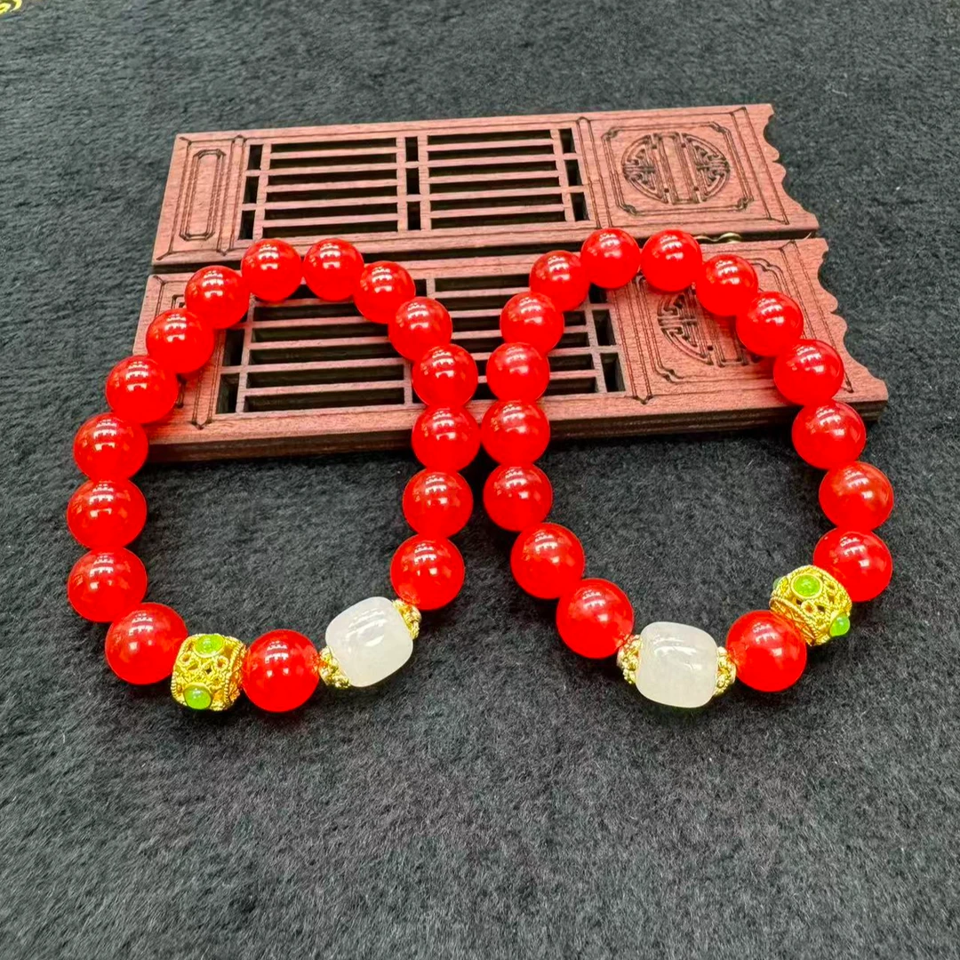 【刘少文】卡10左右业火红莲卢比莱玛瑙手串MS-E132多样性只发一件