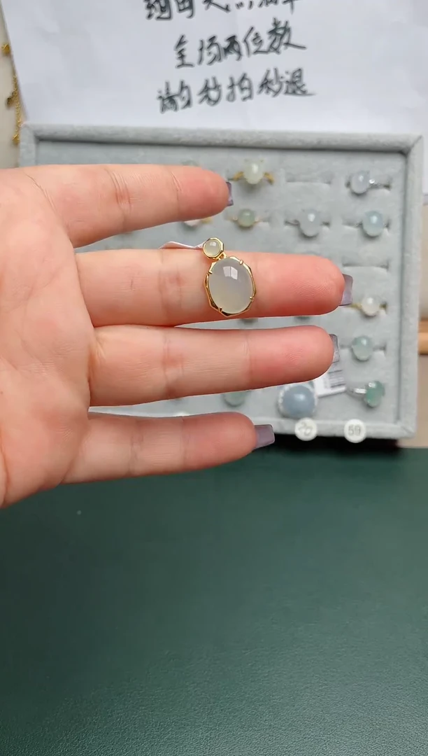 翡翠戒指银S925镶嵌.