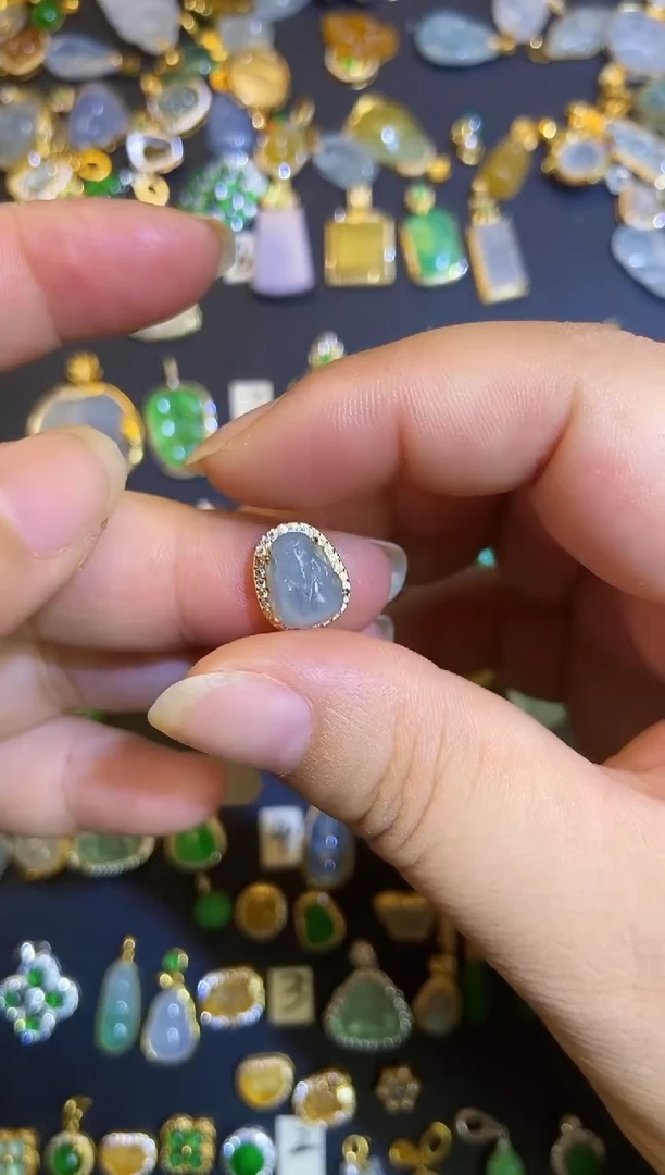 吊坠(不含链)银S925镶嵌翡翠1