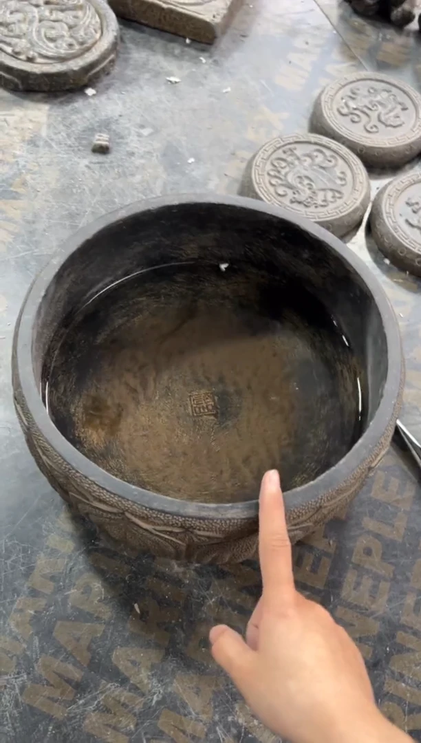 陶土莲韵盆火山泥