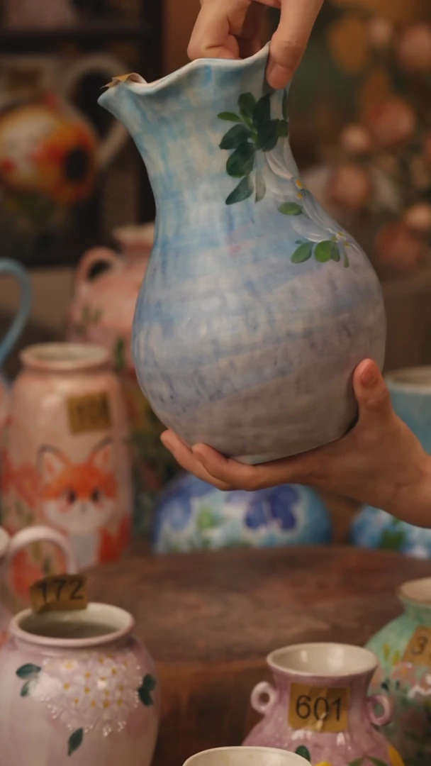 陶瓷377景德镇设计师手作花器摆件侘寂风