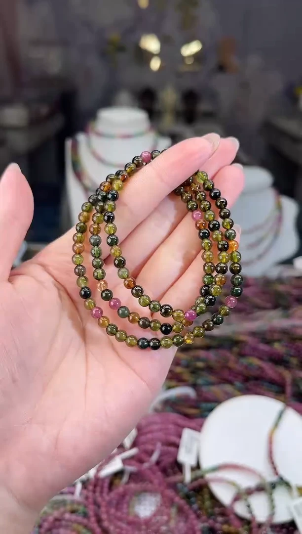 /未镶嵌碧玺4mm+碧玺多圈多样性发货