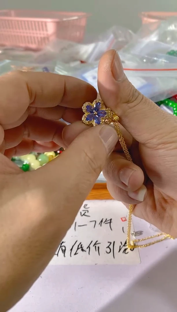 【闪购商品】水晶颈饰未镶嵌991红宝，蓝宝，贝珠多样性发一件赠链