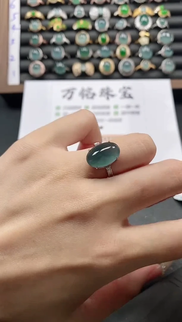 银S925镶嵌戒指翡翠51511