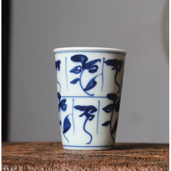 当代 灵芝茶花纹可乐杯