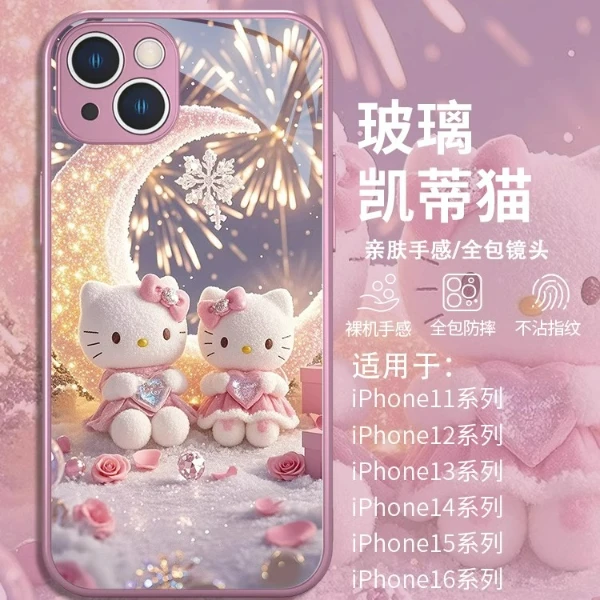 适用苹果17/华为mate70/小米15/oppo/vivo可爱凯蒂猫高颜值手机壳