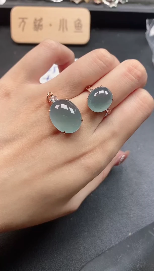 银S925镶嵌戒指翡翠51511