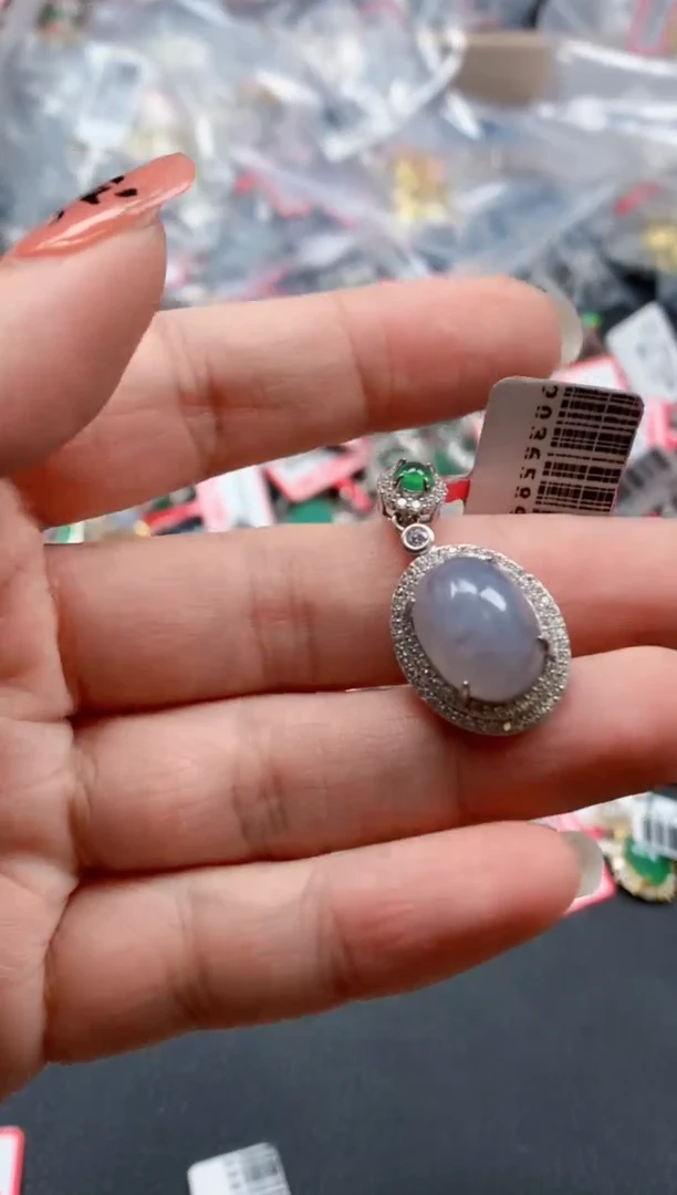 银S925镶嵌戒指翡翠天然A货缅甸翡翠