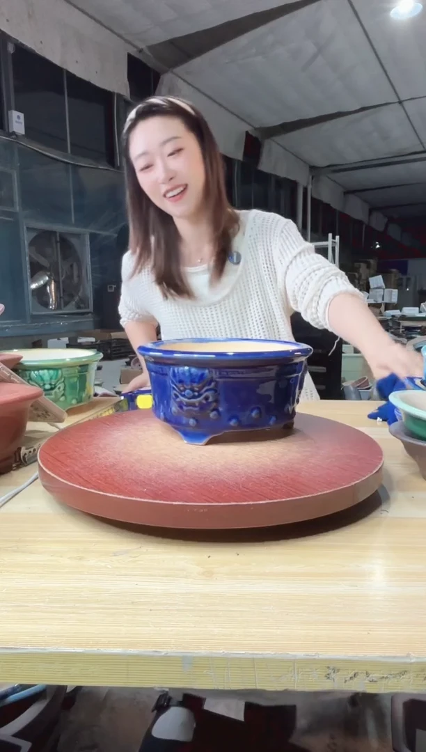 紫砂花盆浅草紫砂花盆微瑕