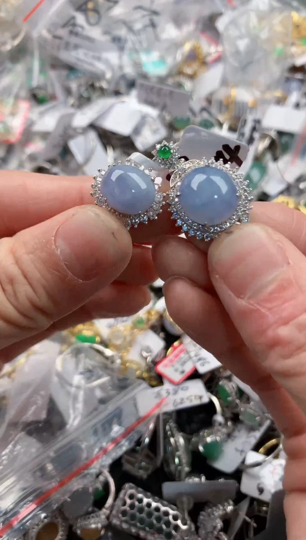 银S925镶嵌戒指翡翠4444   4