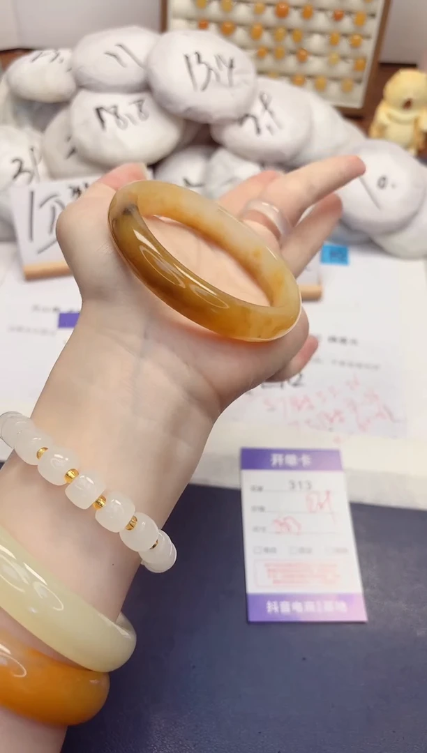 石英质玉手镯未镶嵌313-财气镯-圈口58