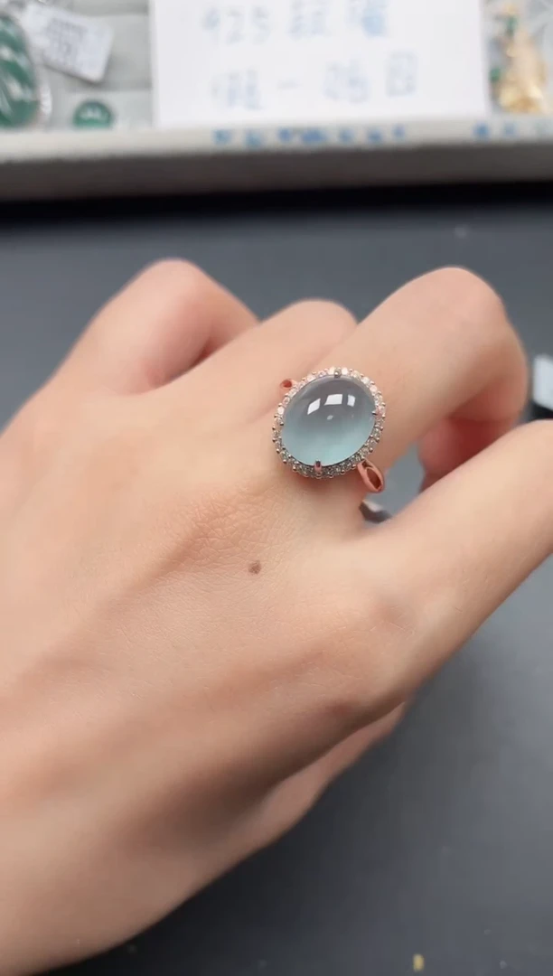 银S925镶嵌戒指翡翠11111