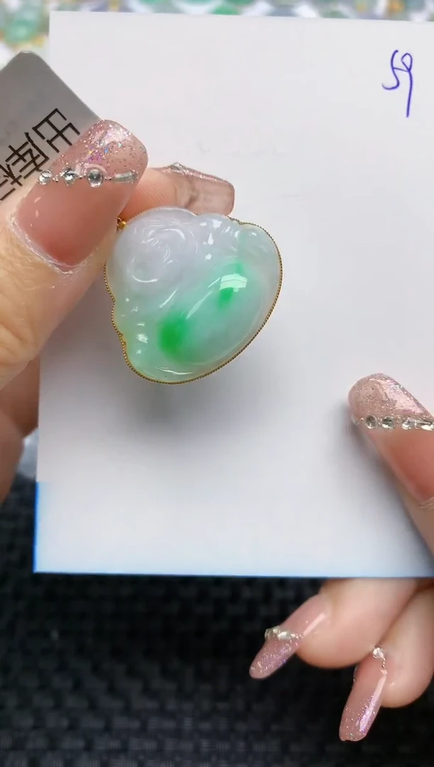 【闪购商品】翡翠颈饰18K金镶嵌天然A货翡翠 59