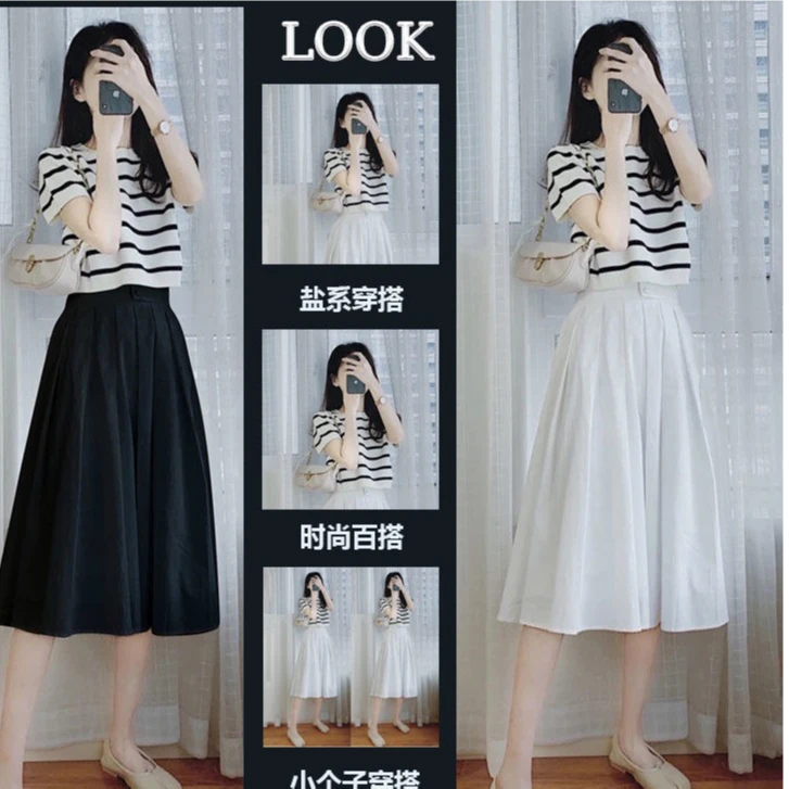 夏季大码女装法式桔梗奶盐系穿搭配一整套连衣裙子减龄时尚两件套