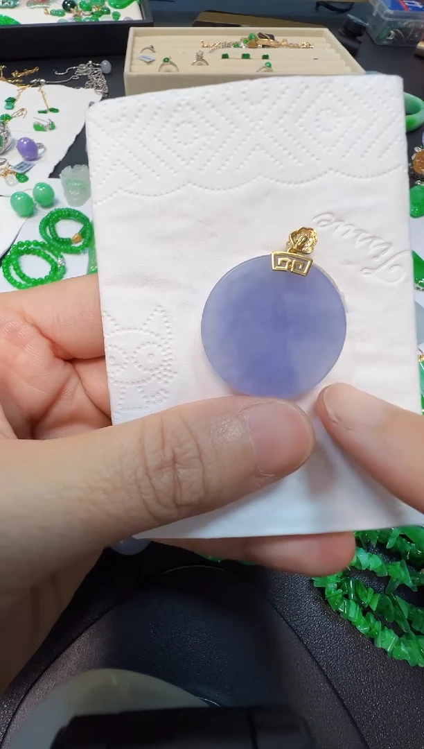 吊坠(不含链)18K金镶嵌翡翠2980
