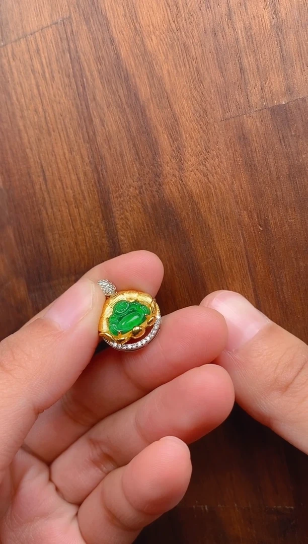 【闪购商品】翡翠吊坠(不含链)银S925镶嵌佛公