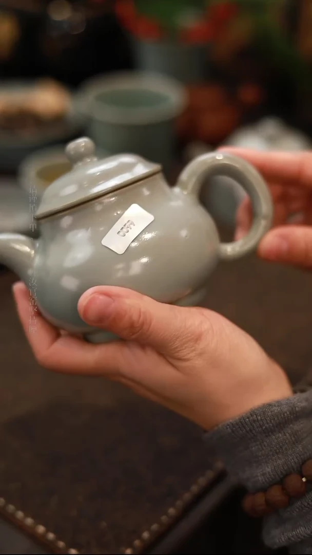 【闪购商品】杯0099微瑕柴烧天青仿古攀壶