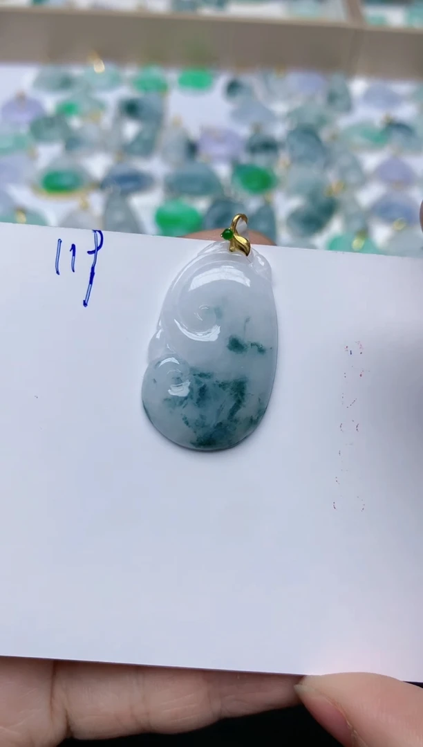 【闪购商品】翡翠颈饰18K金镶嵌天然翡翠A货