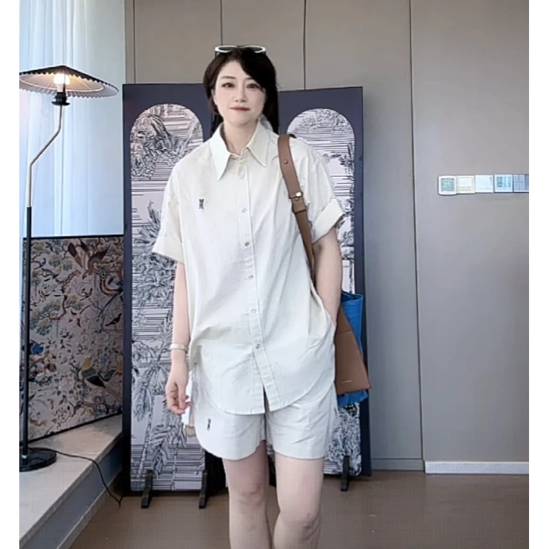 【U.M】桑榆向晚翻领亚麻套装圆摆短裤独立设计款套装休闲百搭显瘦