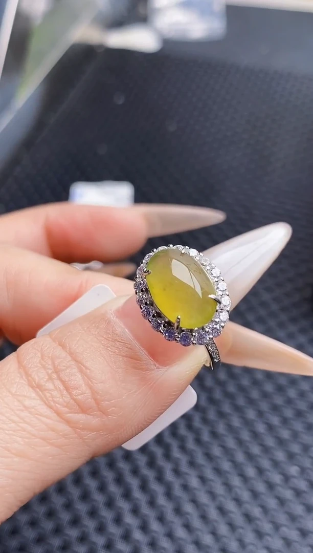 银S925镶嵌戒指翡翠0103