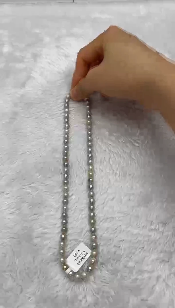 项链银S925镶嵌海水珍珠AK真多麻6.5-7mm