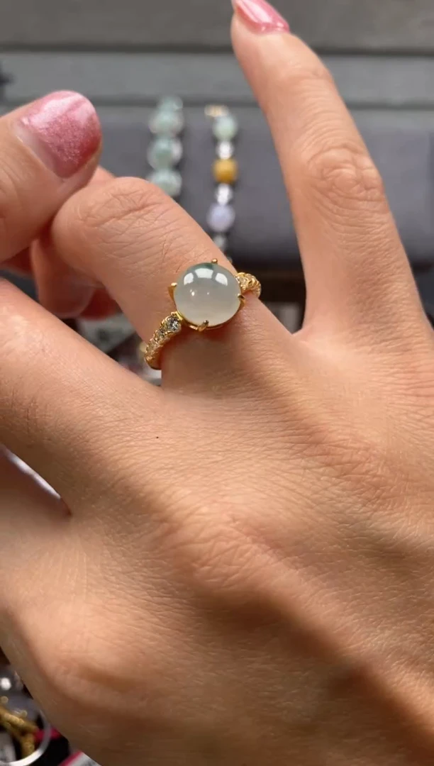 【闪购商品】翡翠戒指银S925镶嵌222222222   0