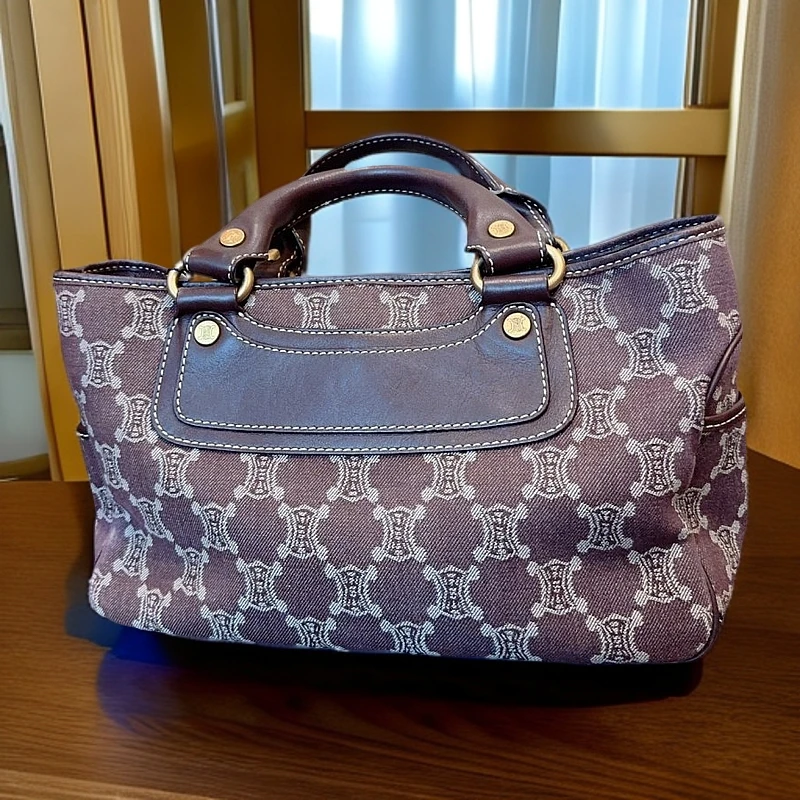 95新 Celine/思琳 紫色老花手提包 1235 6002