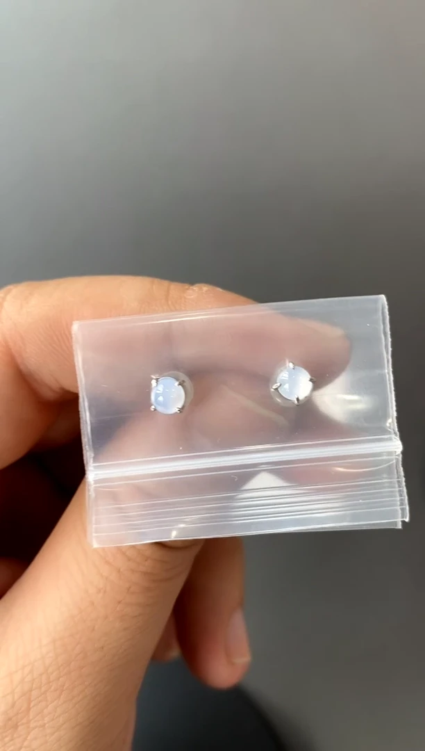 【闪购商品】翡翠耳饰银S925镶嵌买断价