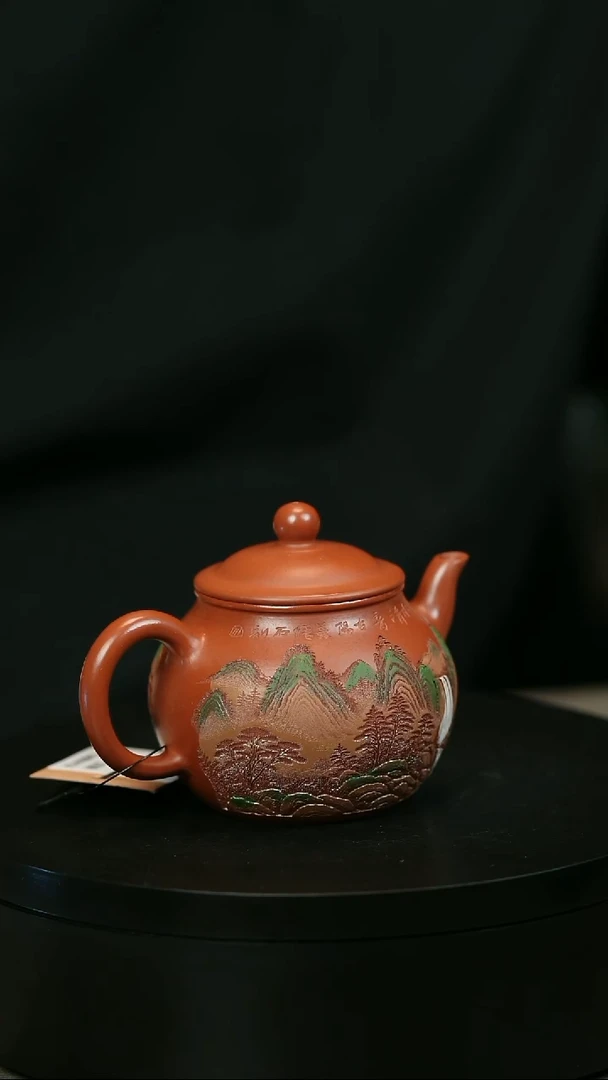 茶壶紫砂霓*H2248赵翠虹山水彩绘宫灯