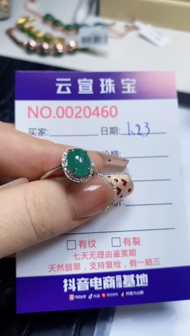 【闪购商品】翡翠戒指银S925镶嵌/0460