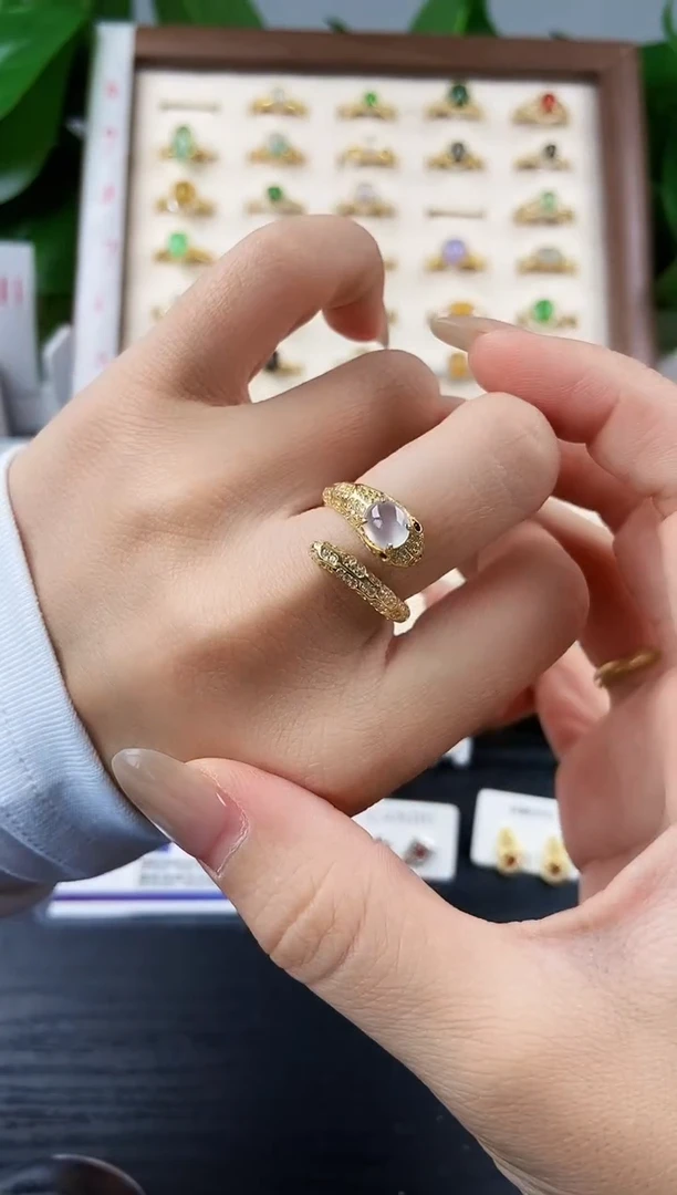 银S925镶嵌戒指翡翠12