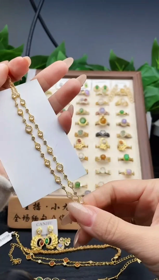 银S925镶嵌手链翡翠12