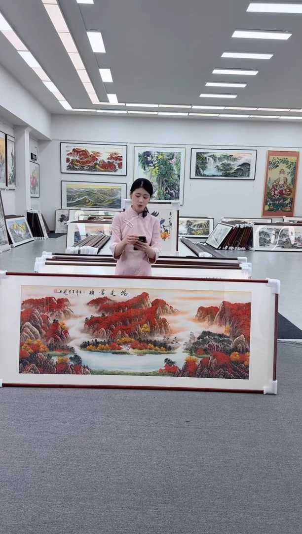 国画手绘  鸿运当头  219*88