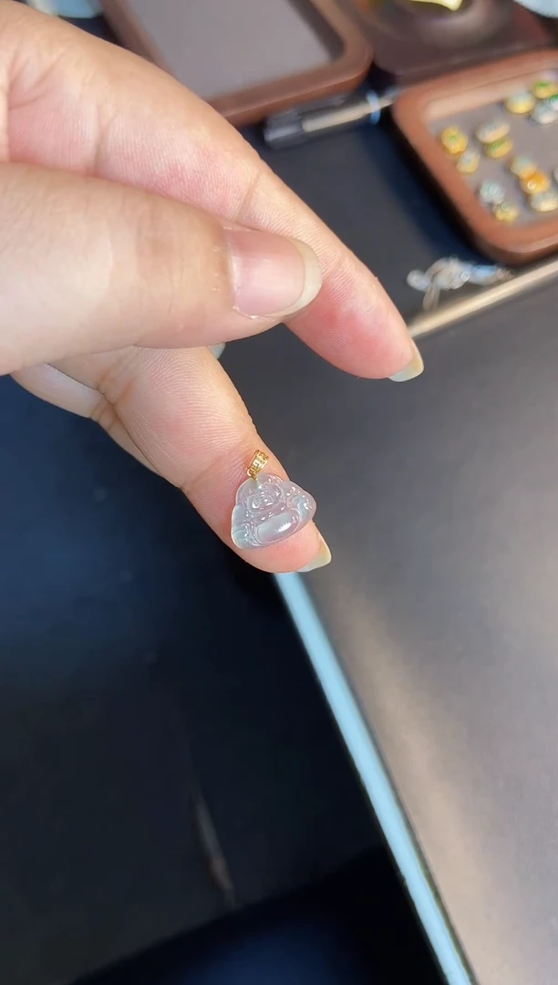 吊坠(不含链)18K金镶嵌翡翠1