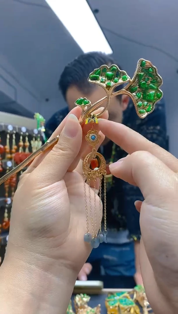 【闪购商品】翡翠耳饰合金040翡翠
