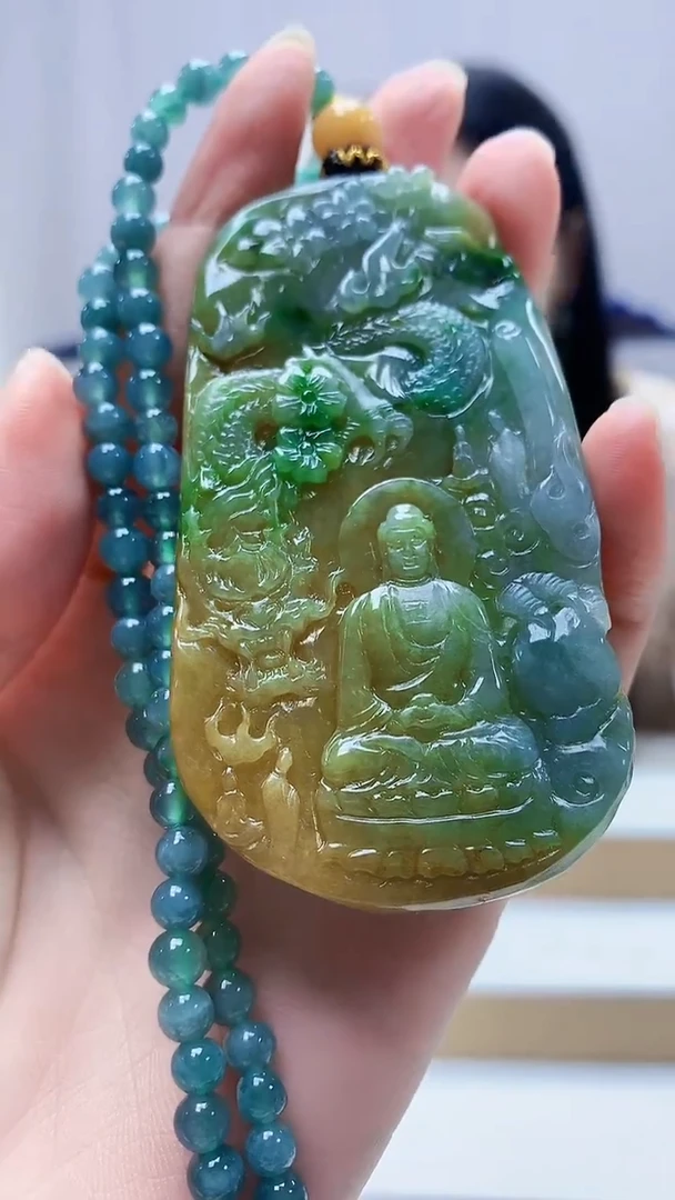 未镶嵌定制翡翠4812zm-毛货赠珠链挂件68