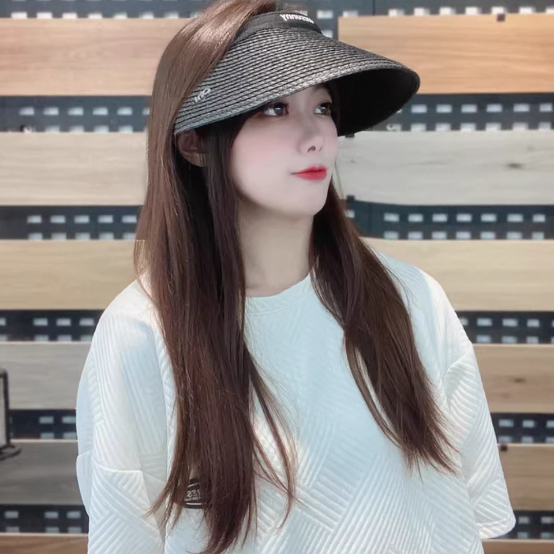 阿呆小O草编防晒帽