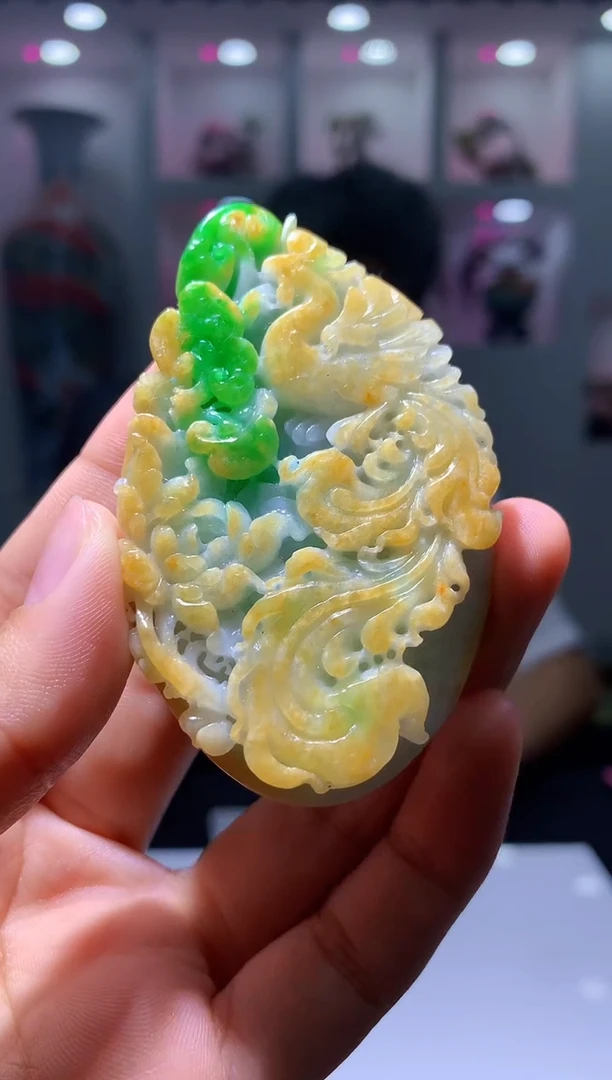 定制翡翠未镶嵌1052hm-毛货挂件(赠珠链）40