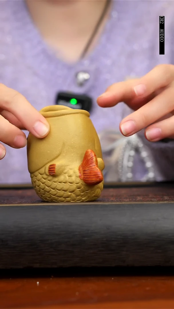 【闪购商品】紫砂茶壶黄段泥锦鲤水培