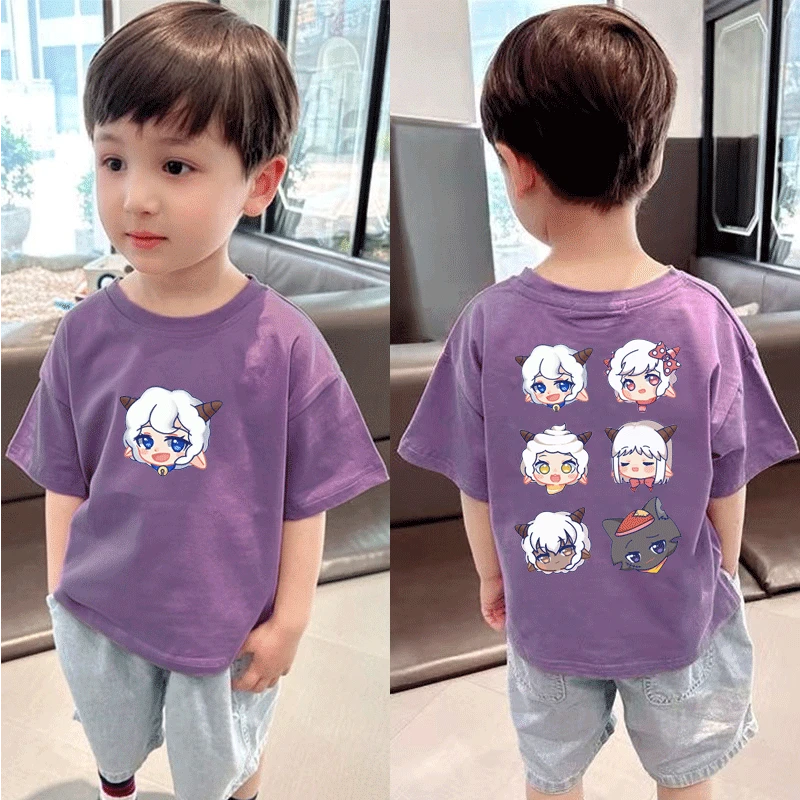 100%纯棉新款男童女童短袖夏季宝宝洋气T恤儿童卡通印花上衣外穿t